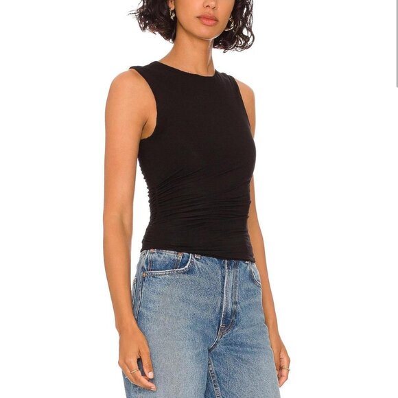 Revolve black side ruched full length tank top🖤🍸 - Picture 1 of 7